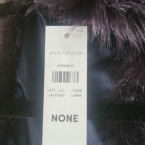 NWT ANN TAYLOR Faux Fur Party Black Multi Color Block Retro Scarf Stole Shrug - Picture 9 of 10